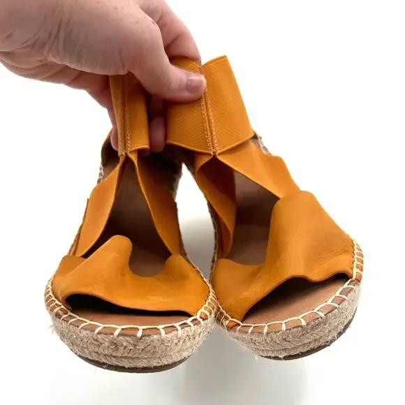 Gentle Souls Kenneth Cole Colleen X Elastic Leather Espadrille Wedge Sandals - Picture 5 of 11